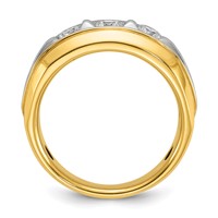IBGoodman 14K Two-tone 0.75 Carat Lab Grown Diamond VS SI+ G+ Three Stone Complete Men's Ring view 2