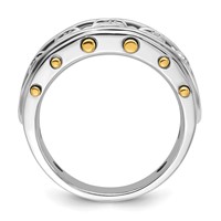 IBGoodman 14K Two-tone 1 Carat Lab Grown Diamond VS SI+ G+ Five Stone Complete Polished and Cut Out Men's Ring view 2