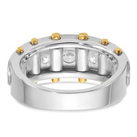 IBGoodman 14K Two-tone 1 Carat Lab Grown Diamond VS SI+ G+ Five Stone Complete Polished and Cut Out Men's Ring view 5