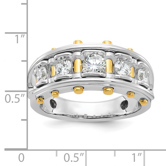 IB Goodman 14k Two-tone Mens Polished Channel-set 5-Stone Ring Mounting