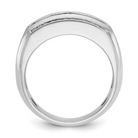 IBGoodman 14K White Gold 1.88 Carat Lab Grown Diamond VS SI+ G+ Complete Polished and Satin Three Row Men's Ring view 2