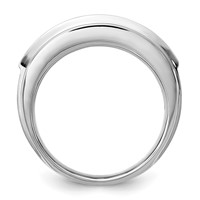 IBGoodman 14K White Gold Five Stone Polished Brushed and Grooved Men's Ring Mounting view 2
