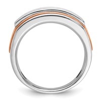 IBGoodman 14K Two Tone Rose and White Gold 1.50 Carat Lab Grown Diamond VS SI+ G+ Complete Five Stone Cut Out Men's Ring view 2