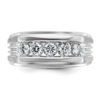 IBGoodman 14K White Gold 1 Carat Lab Grown Diamond VS SI+ G+ Complete Men's Ring view 4