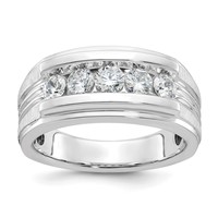 IBGoodman 14K White Gold 1 Carat Lab Grown Diamond VS SI+ G+ Complete Men's Ring view 1