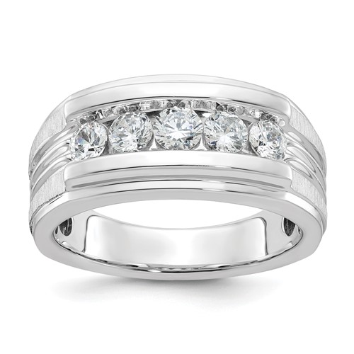 IBGoodman 14K White Gold 1 Carat Lab Grown Diamond VS SI+ G+ Complete Men's Ring
