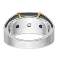 IBGoodman 14K Two-tone Ring with Black Rhodium 0.50 Carat Lab Grown Diamond VS SI+ G+ Complete Polished and Satin Men's view 5