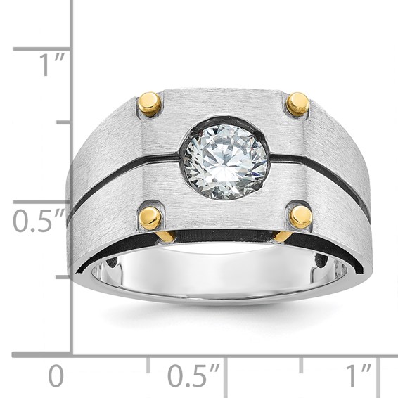 IB Goodman 14k Two-tone Mens Polished and Satin Diamond Ring Mounting