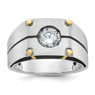 IB Goodman 14k Two-tone Mens Polished and Satin Diamond Ring Mounting