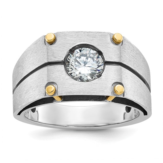 IB Goodman 14k Two-tone Mens Polished and Satin Diamond Ring Mounting