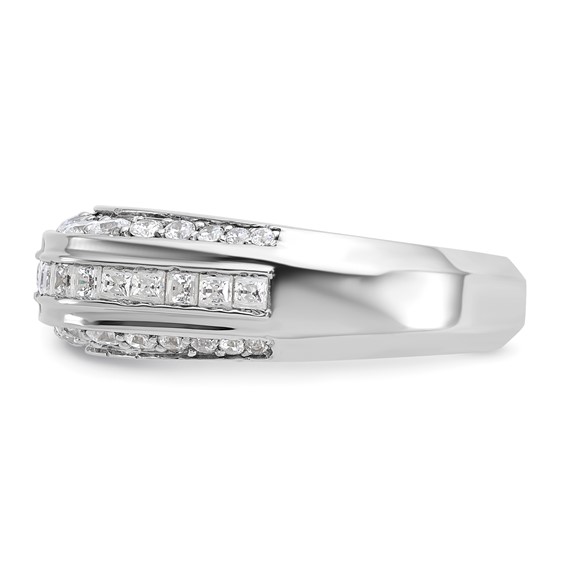 IBGoodman 14k White Gold Men's Polished 1 7/8 Carat AA Quality Diamond Ring
