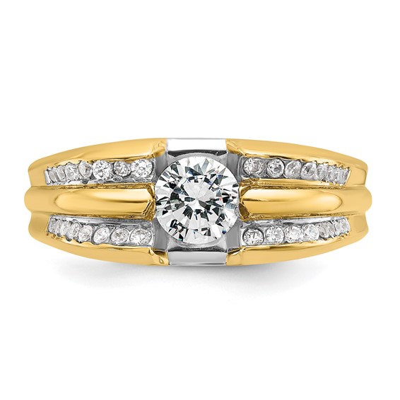 IBGoodman 14k Men's Polished 1/3 Carat AA Quality Diamond Semi-Mount Ring