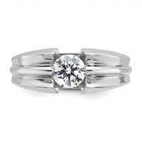 IBGoodman 14K White Gold 1 Carat Lab Grown Diamond VS SI+ G+ Complete Men's Ring view 4