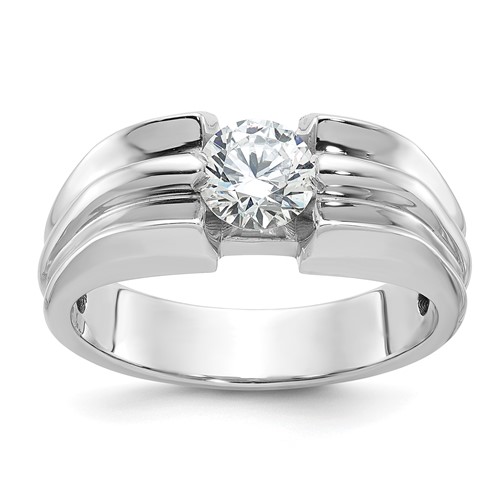 IBGoodman 14K White Gold 1 Carat Lab Grown Diamond VS SI+ G+ Complete Men's Ring