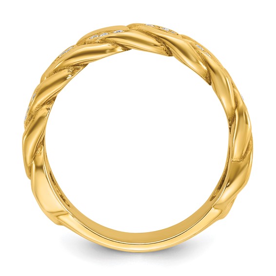 10K Polished Diamond Men's Ring