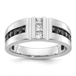 IBGoodman 10k White Gold Men's Polished and Grooved Ring Mounting