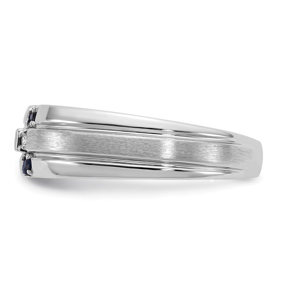 10kw IBGoodman Men's Created Blue Sapphire & Lab Grown Diamond Band