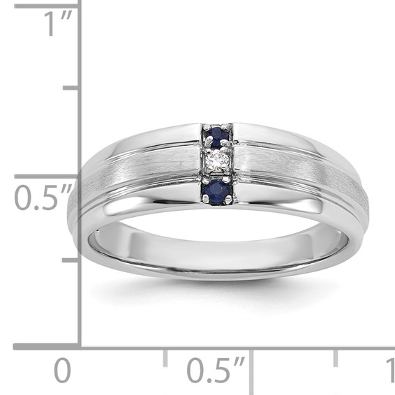 10kw IBGoodman Men's Created Blue Sapphire & Lab Grown Diamond Band