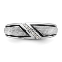 IBGoodman 14K White Gold Ring with Black Rhodium 0.07 Carat Lab Grown Diamond VS SI+ G+ Complete Polished and Satin Men's view 4