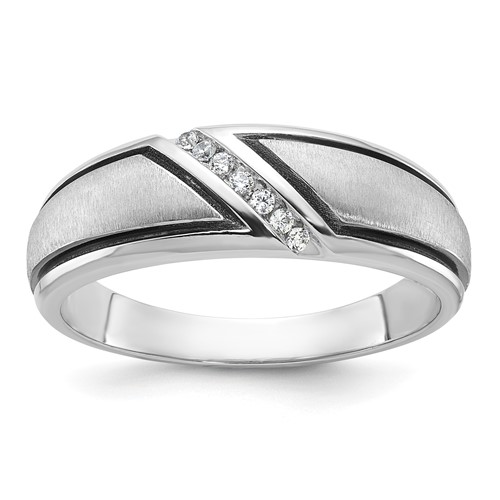 IBGoodman 14K White Gold Polished and Satin Men's Ring Mounting