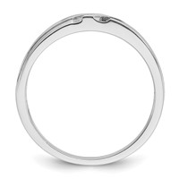 IBGoodman 14K White Gold Polished Satin and Grooved Men's Ring Mounting view 2