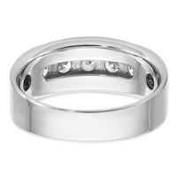 IBGoodman 14K White Gold 1 Carat Lab Grown Diamond VS+ F+ Complete Polished and Brushed Five Stone Men's Band view 5