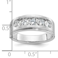 IBGoodman 10K White Gold Five Stone Polished and Brushed Men's Ring Mounting view 2