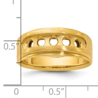IBGoodman 14K Yellow Gold Five Stone Polished and Brushed Men's Ring Mounting view 3