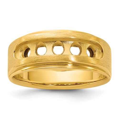 IBGoodman 14K Yellow Gold Five Stone Polished and Brushed Men's Ring Mounting