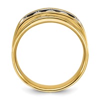 IBGoodman 14K Yellow Gold 1 Carat Lab Grown Diamond VS+ F+ Complete Polished and Brushed Five Stone Men's Band view 2