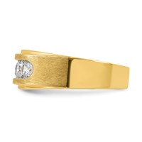 IBGoodman 14K Yellow Gold 1 Carat Lab Grown Diamond VS+ F+ Complete Polished and Brushed Five Stone Men's Band view 3
