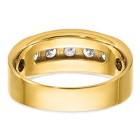 IBGoodman 14K Yellow Gold 1 Carat Lab Grown Diamond VS+ F+ Complete Polished and Brushed Five Stone Men's Band view 5
