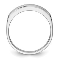 IBGoodman 14K White Gold Nine Stone Polished Brushed and Grooved Ring Mounting view 2