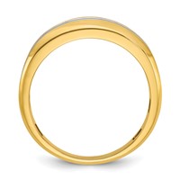 IBGoodman 14K Yellow Gold Ring with White Rhodium 0.75 Carat Lab Grown Diamond VS SI+ G+ Complete Two Row Men's view 2