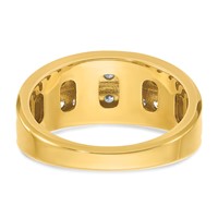 IBGoodman 14K Yellow Gold Ring with White Rhodium 0.75 Carat Lab Grown Diamond VS SI+ G+ Complete Two Row Men's view 5