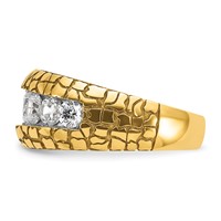 IBGoodman 14K Yellow Gold 2 Carat Lab Grown Diamond VS+ F+ Complete Men's Nugget Ring view 3