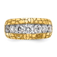 IBGoodman 14K Yellow Gold 2 Carat Lab Grown Diamond VS+ F+ Complete Men's Nugget Ring view 4