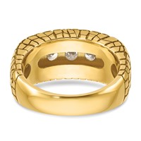 IBGoodman 14K Yellow Gold 2 Carat Lab Grown Diamond VS+ F+ Complete Men's Nugget Ring view 5