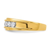 IBGoodman 14K Yellow Gold 1 Carat Lab Grown Diamond VS SI+ G+ Seven Stone Complete Polished Men's Ring view 3