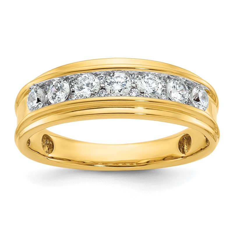 IBGoodman 14k 7/8 carat Lab Grown Diamond VS/SI+ G+ Seven Stone Complete Polished Men's Ring