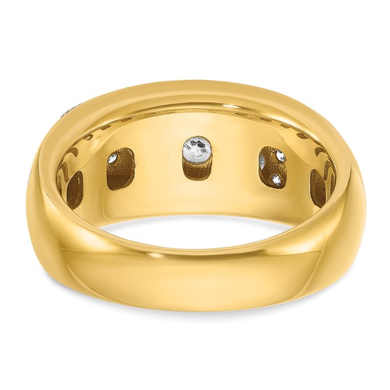 IBGoodman 14k with White Rhodium Men's Polished and Milgrain 1 Carat BB Quality Diamond Ring