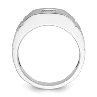 IBGoodman 14K White Gold 0.62 Carat Lab Grown Diamond VS SI+ G+ Complete Polished and Satin Men's Ring view 2