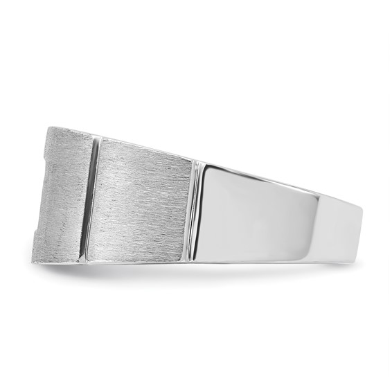 IBGoodman 14k White Gold 5/8 carat Lab Grown Diamond VS/SI+ G+ Complete Polished and Satin Men's Ring