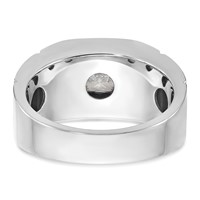 IBGoodman 14K White Gold 0.62 Carat Lab Grown Diamond VS SI+ G+ Complete Polished and Satin Men's Ring view 5