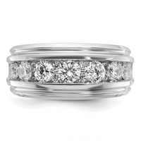 IBGoodman 14K White Gold 1.75 Carat Lab Grown Diamond VS SI+ G+ Five Stone Complete Men's Ring view 4