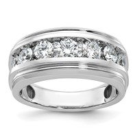 IBGoodman 14K White Gold 1.75 Carat Lab Grown Diamond VS SI+ G+ Five Stone Complete Men's Ring view 1