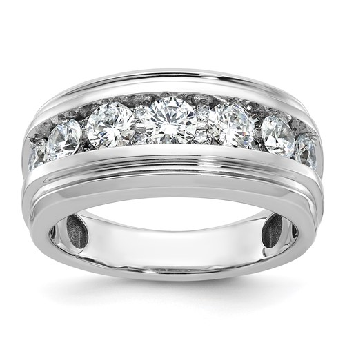IBGoodman 14K White Gold 1.75 Carat Lab Grown Diamond VS SI+ G+ Five Stone Complete Men's Ring
