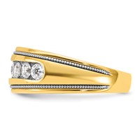 IBGoodman 14K Ring with White Rhodium 1.20 Carat Lab Grown Diamond VS SI+ G+ Complete Polished and Milgrain Men's view 3
