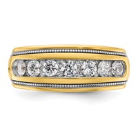 IBGoodman 14K Ring with White Rhodium 1.20 Carat Lab Grown Diamond VS SI+ G+ Complete Polished and Milgrain Men's view 4