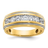 IBGoodman 14K Ring with White Rhodium 1.20 Carat Lab Grown Diamond VS SI+ G+ Complete Polished and Milgrain Men's view 1